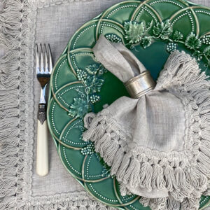 Homes&Seasons - Samornia Taupe With Taupe Fringes Placemats & Napkins Set of 4