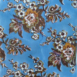 Homes&Seasons - Mavi Üzerine Kahverengi Çiçekli Masa Örtüsü