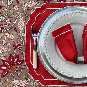 Homes&Seasons - Alice Red Placemats & Napkins Set of 4