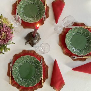 Sandy Red Placemats & Napkins - Set of 2