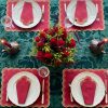 Homes And Seasons - Florence Burgundy Placemats and Napkin Set